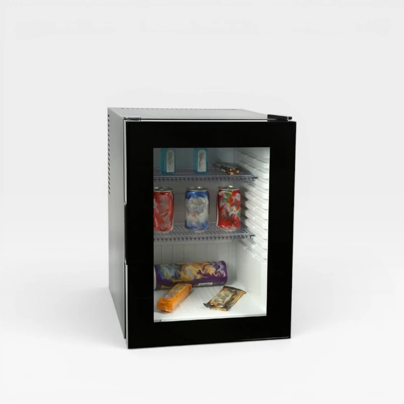 Minibar puerta cristal negro