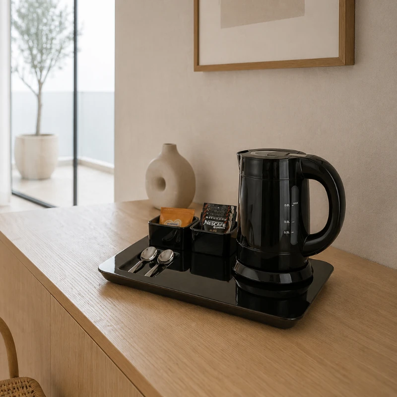 Kit hervidor de agua premium negro