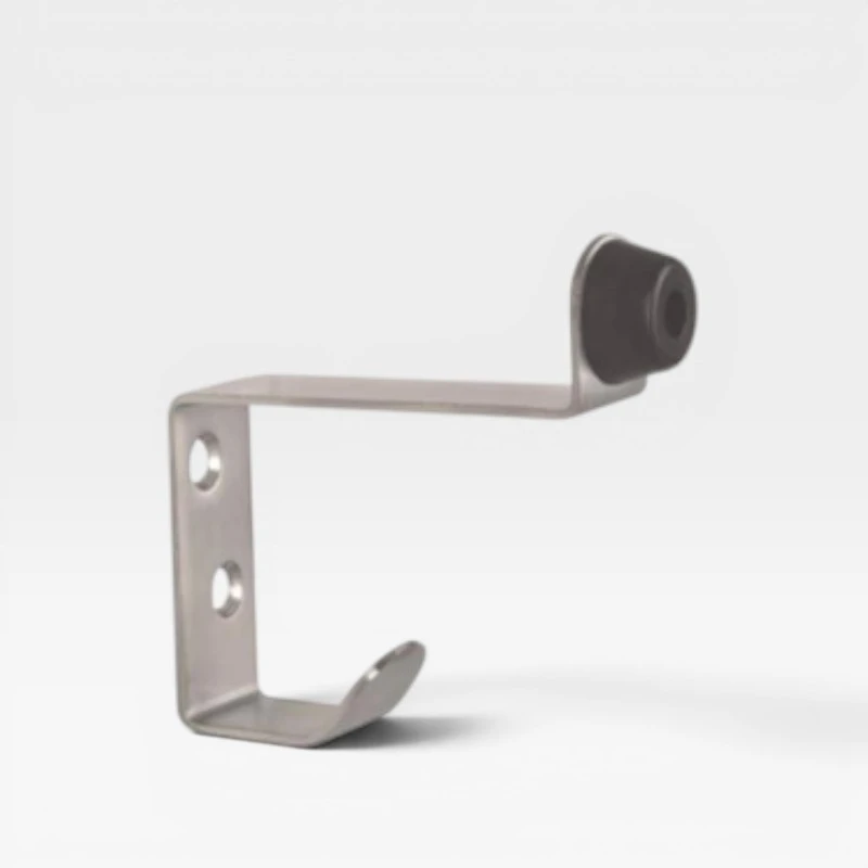 Percha con tope negro para puertas - Serie Basic