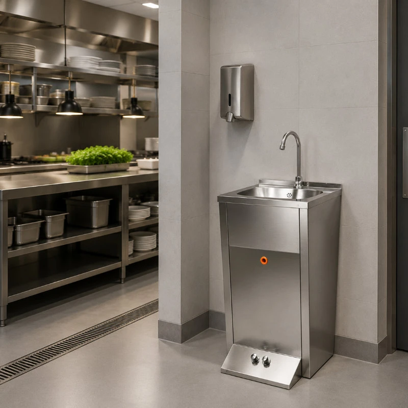 Lavamanos registrable con pedestal – Doble pulsador