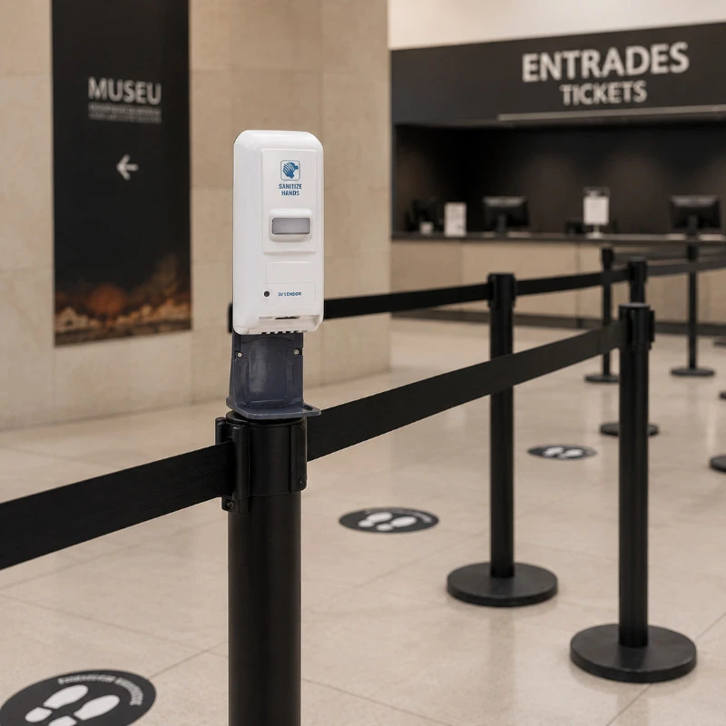 Dosificador de jabón / gel con soporte para organizador de filas
