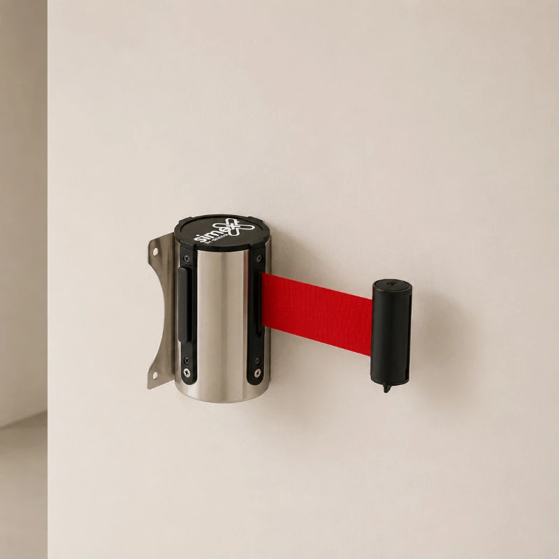 Organizador de filas adosado a pared rojo